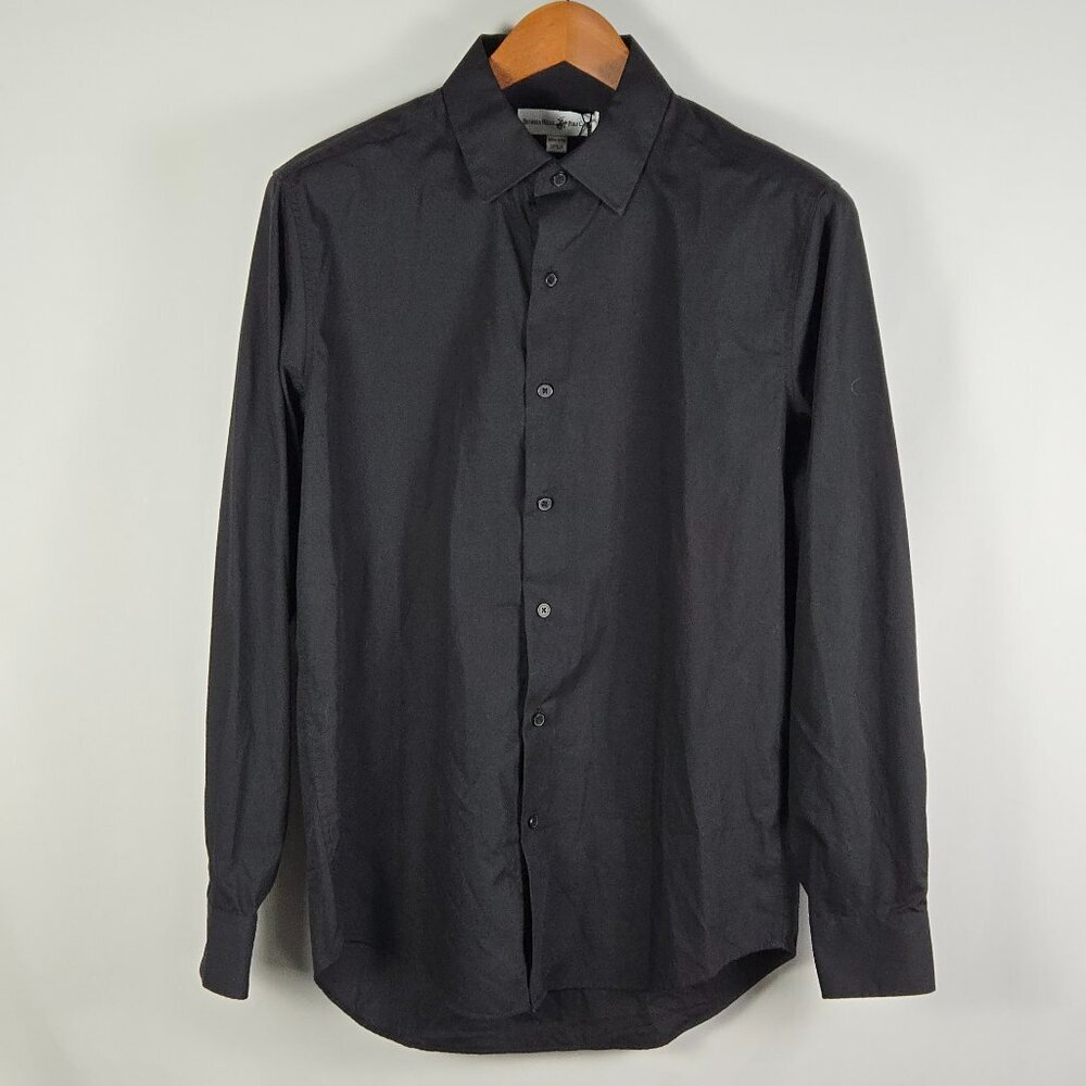 NWT Beverly Hills Polo Club Black Modern Fit Dress Shirt Men’s M Business Casual